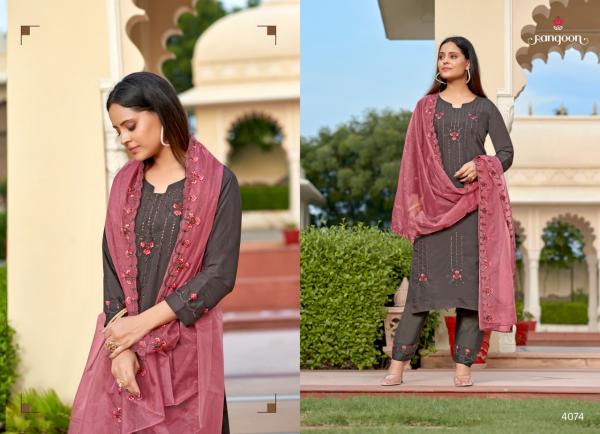 Rangoon Daisy Viscose Embroidery Designer Readymade suit